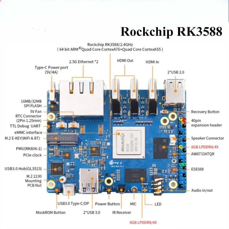 Computadora de placa única 16G - Orange Pi 5 Plus 16Gb reseña y precio